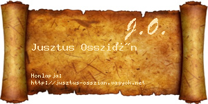 Jusztus Osszián névjegykártya
